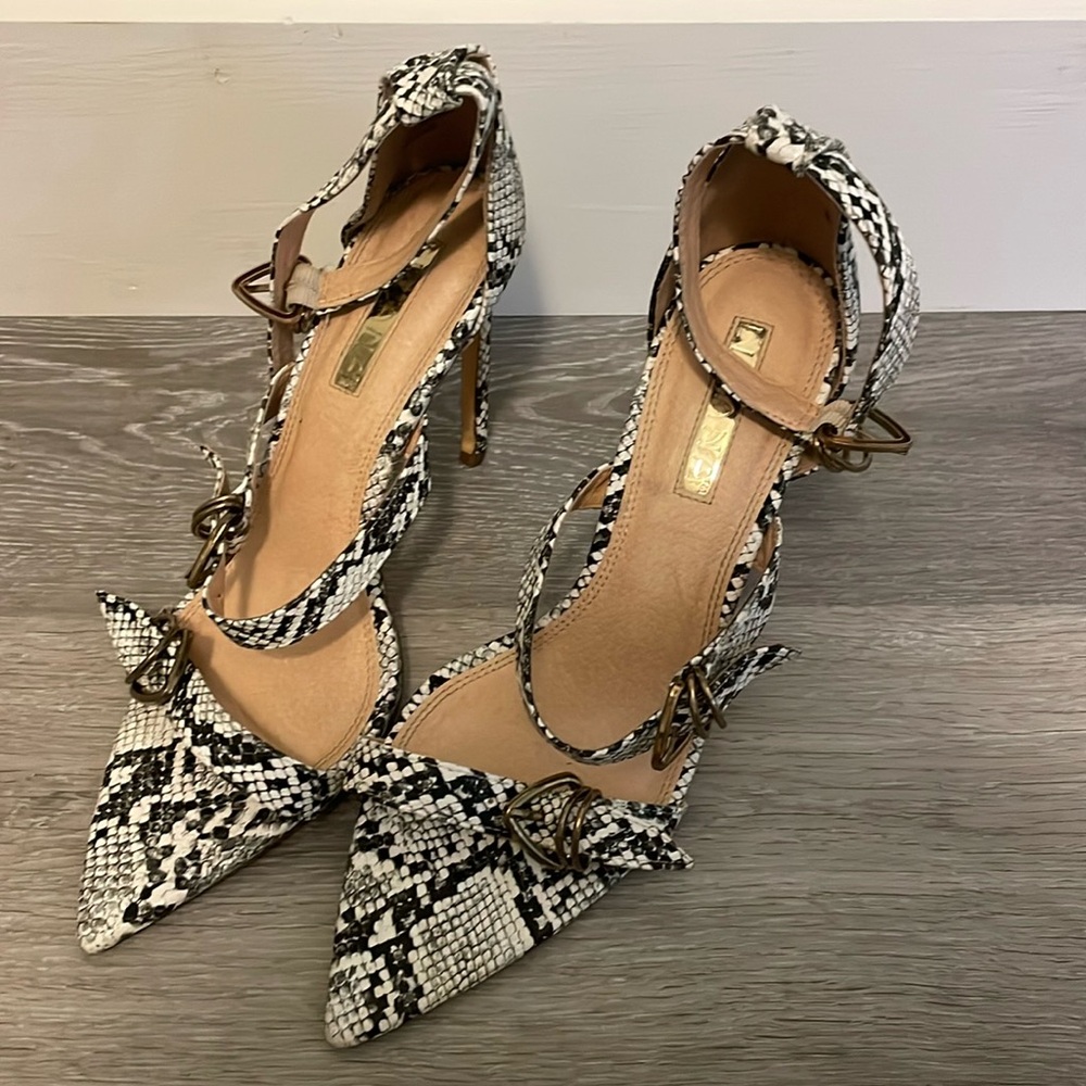 Snake print high heels